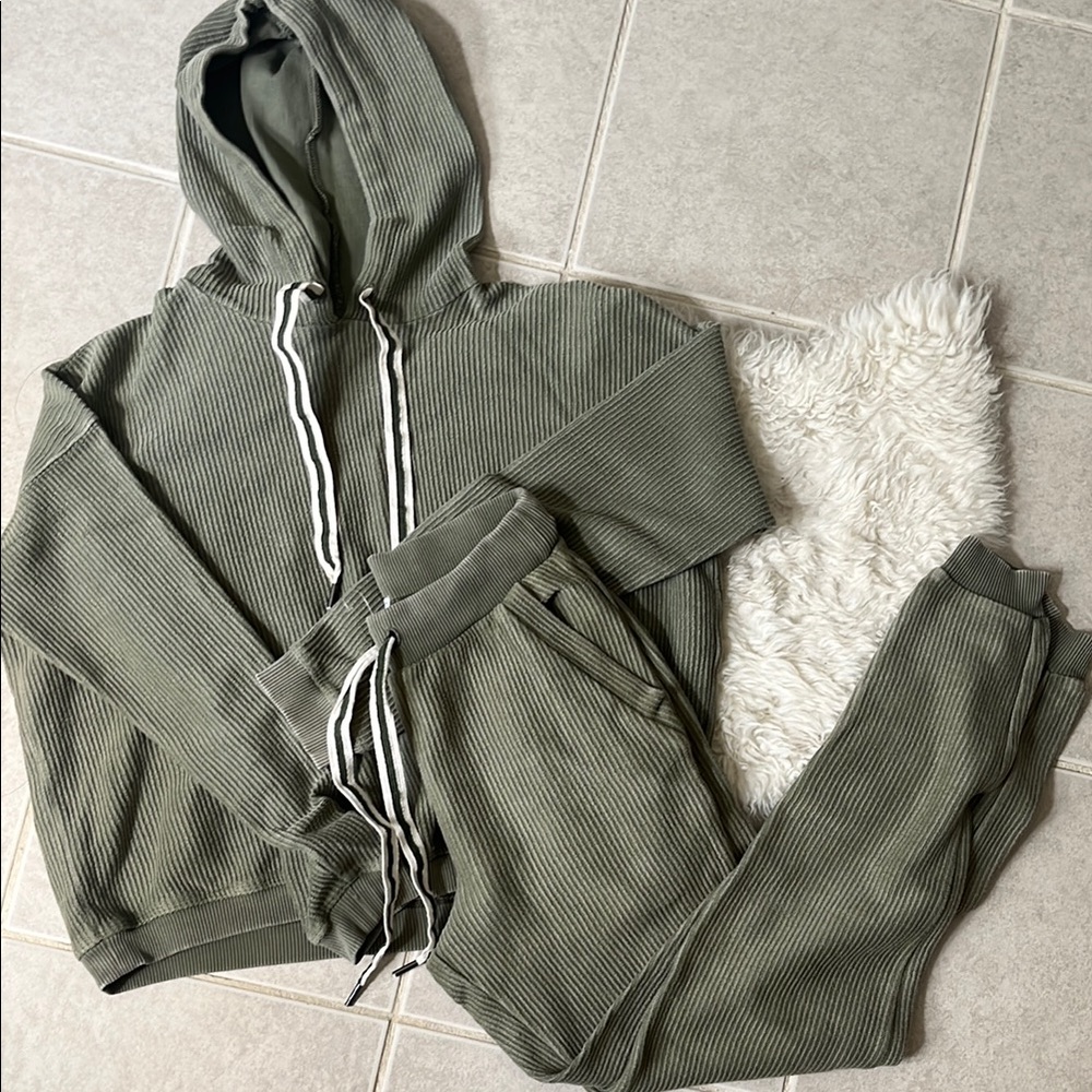Aerie Ribbed Hoodie and Joggers Set